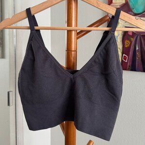 Harper Wilde - Lounge Rib Triangle Bralette in Charcoal